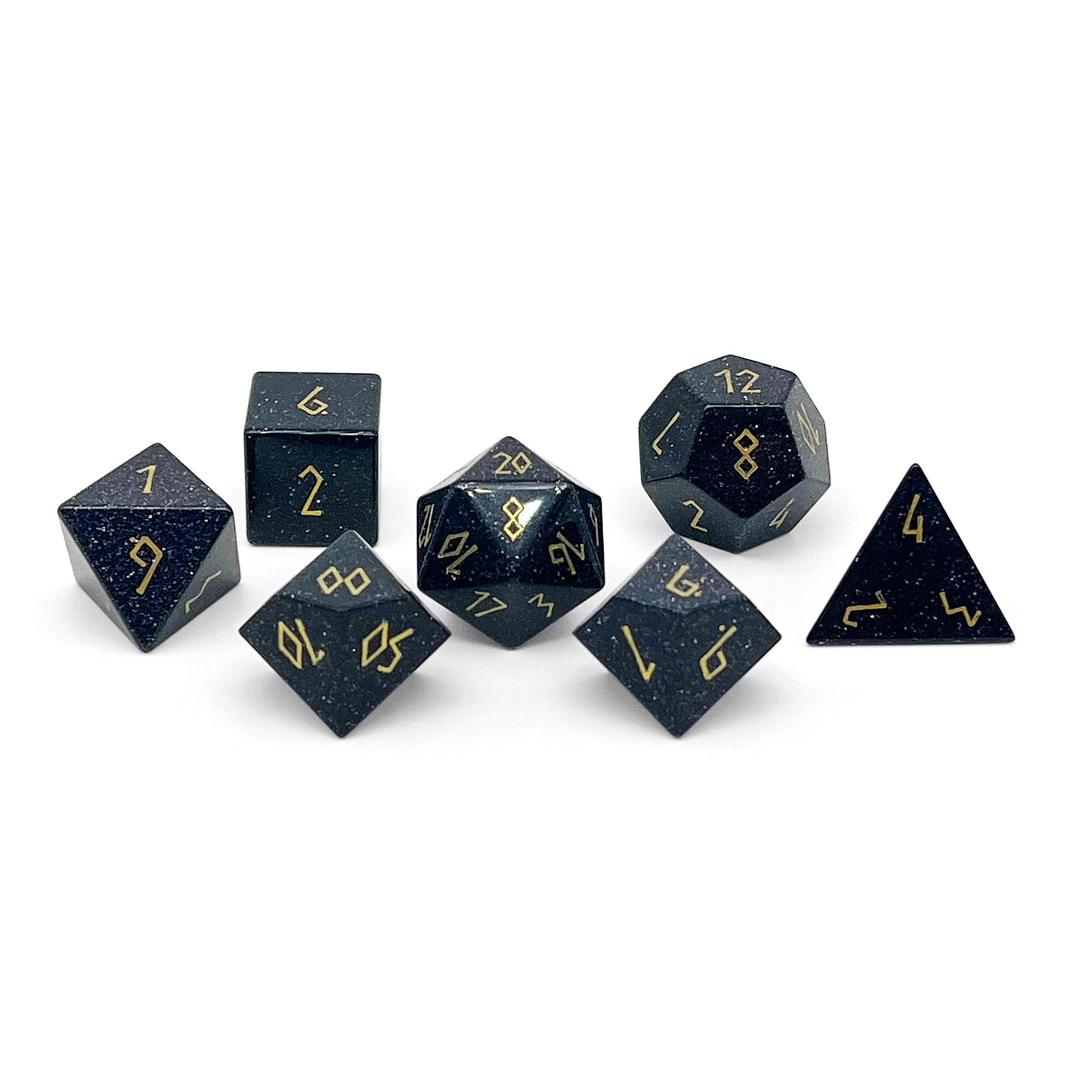 Blue Sandstone - 7 Piece RPG Set Gemstone Dice
