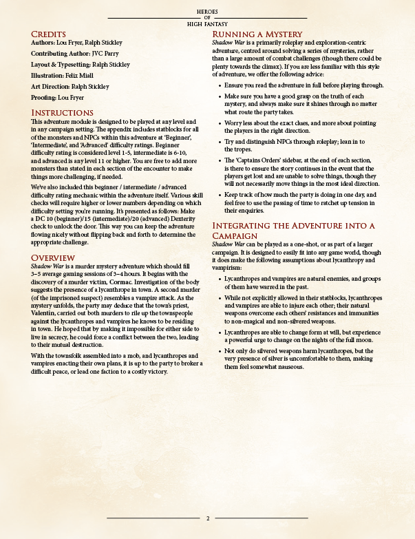Shadow War PDF (5E)