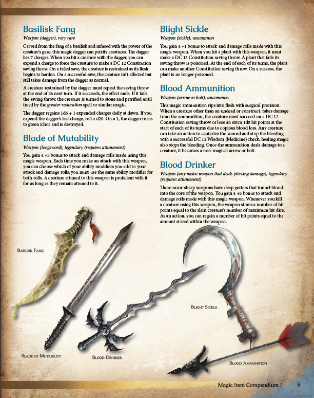 Magic Item Compendium 1 Preview (5E)