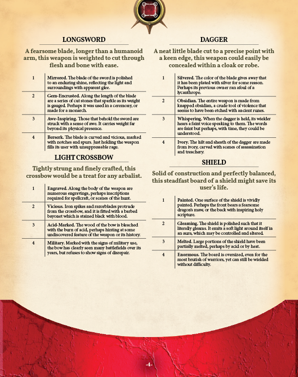 Magic Item Generator 1 Preview (5E)