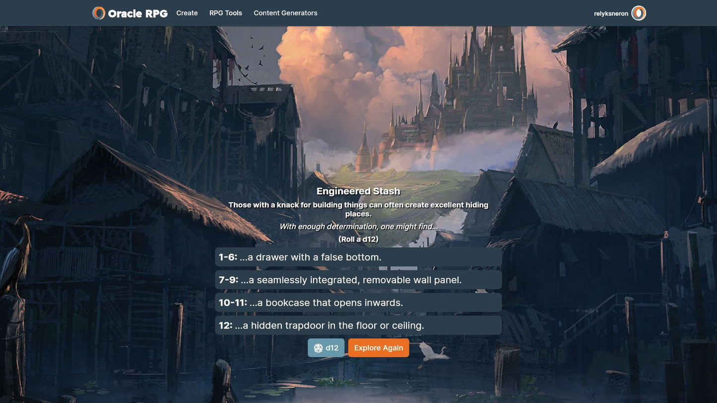 Objects of Intrigue Oracle RPG Module (5E)