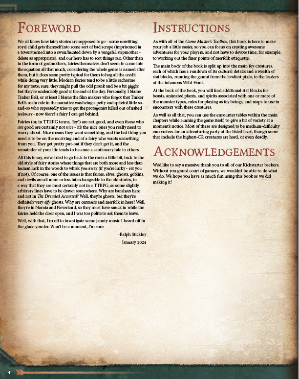 Ultimate Bestiary: Secrets of the Fey Preview (5E)