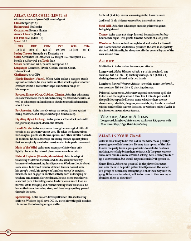Ultimate NPCs: Skulduggery Preview (5E)