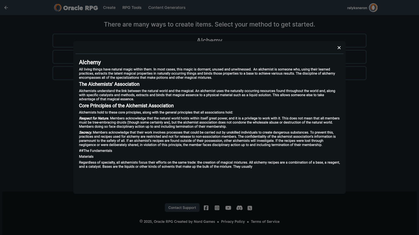 Crafting Compendium Oracle RPG Module (5E)