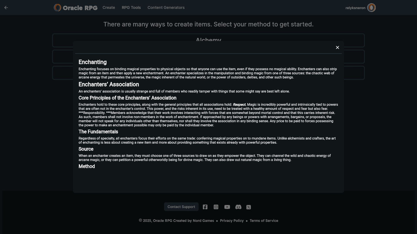 Crafting Compendium Oracle RPG Module (5E)