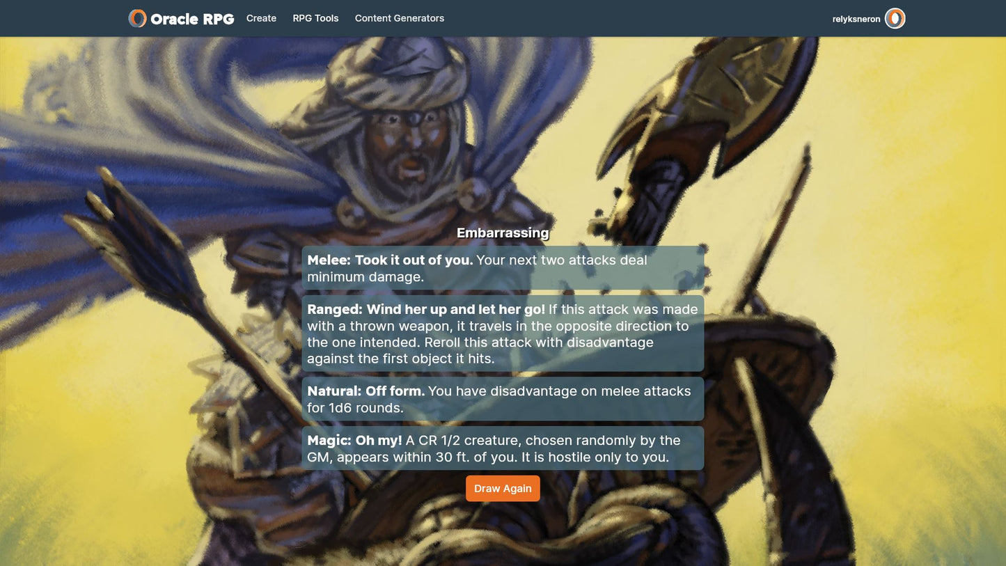 Critical Rolls Oracle RPG Module (5E)