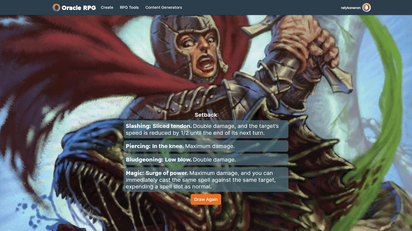Critical Rolls Oracle RPG Module (5E)