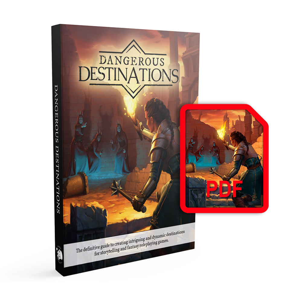 Dangerous Destinations bundle showing the hardcover book and PDF digital edition together