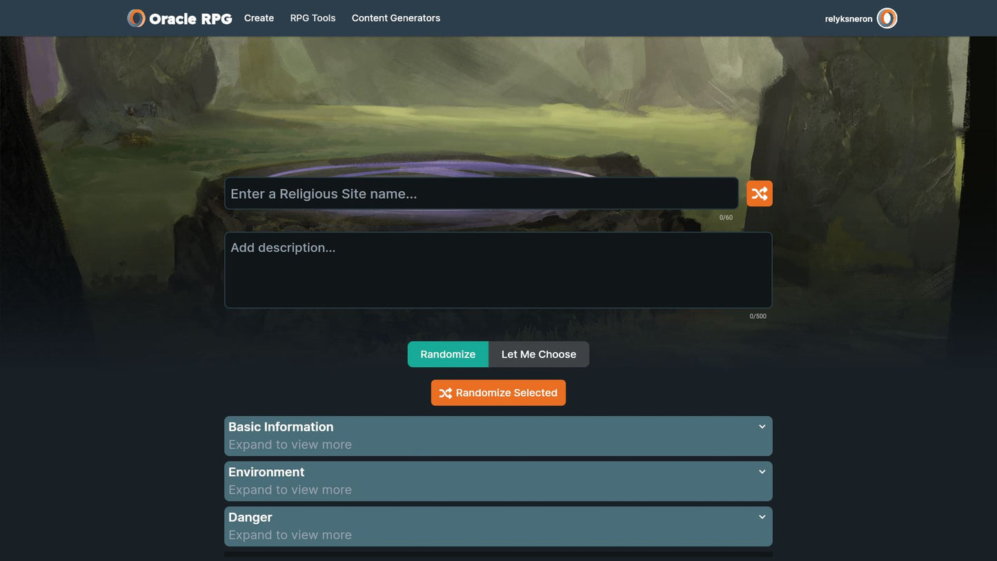 Destination Generator Oracle RPG Module