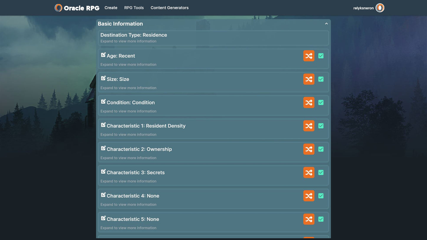 Destination Generator Oracle RPG Module