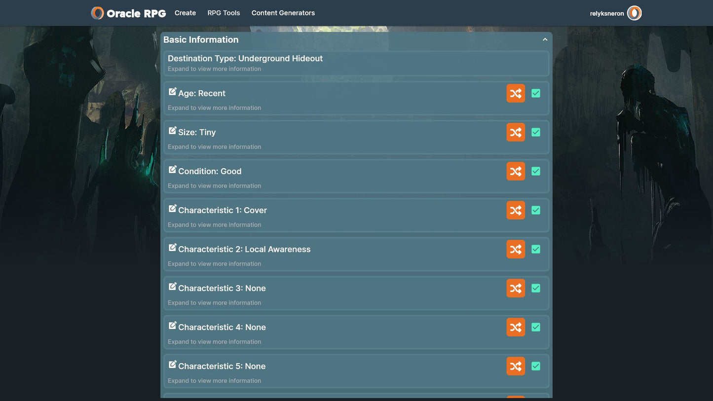 Destination Generator Oracle RPG Module