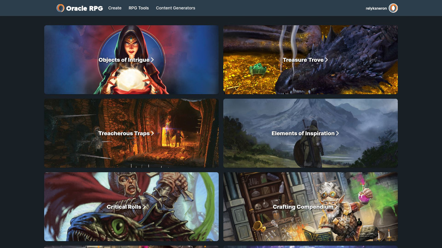 Elements of Inspiration Oracle RPG Module