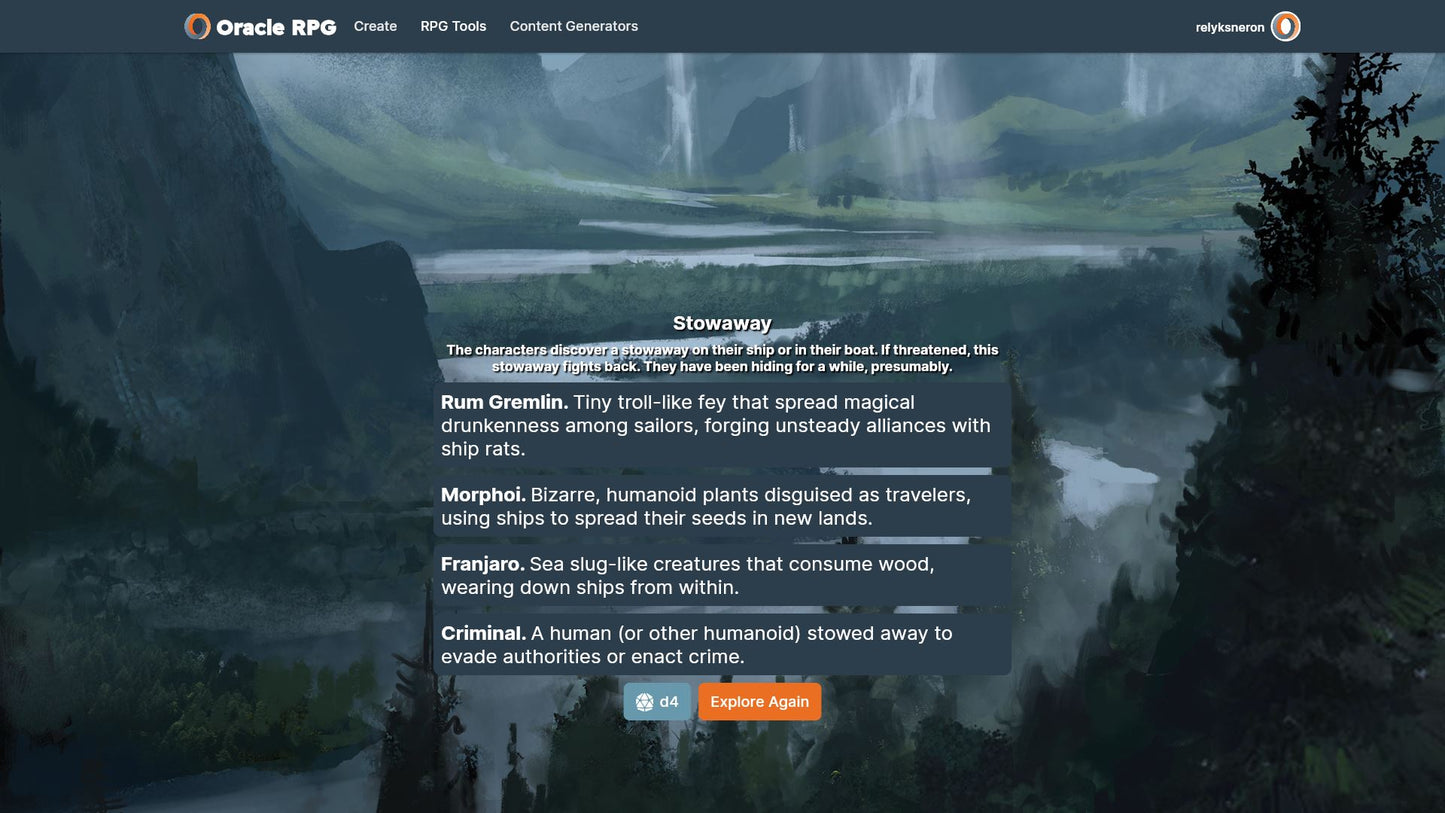 Elements of Inspiration Oracle RPG Module