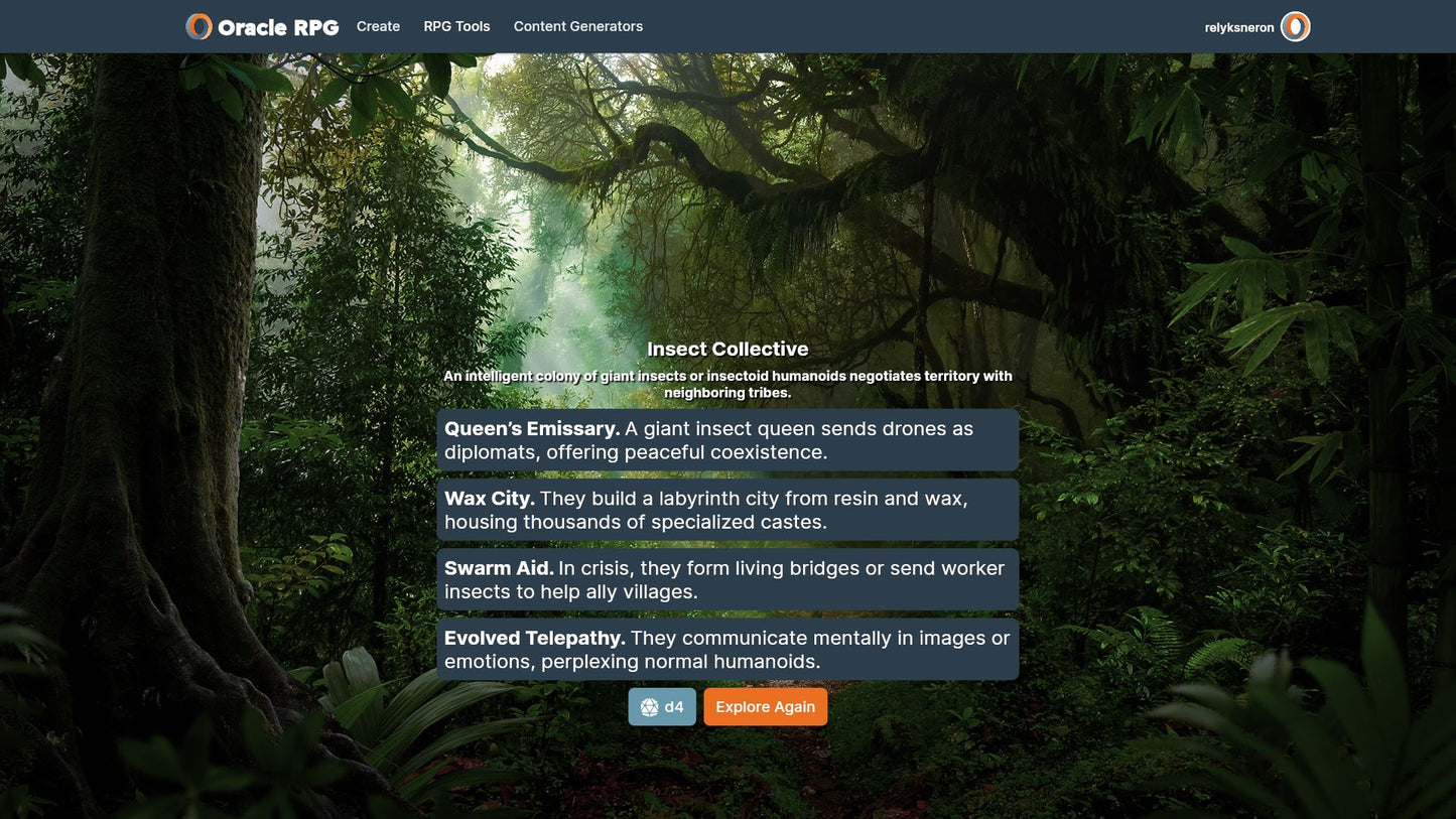 Elements of Inspiration Oracle RPG Module