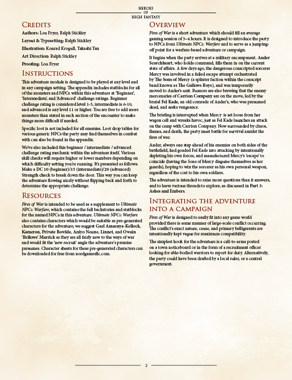 Fires of War PDF (5E)