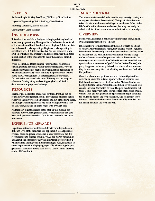 Monstrous Diplomacy Preview (5E)