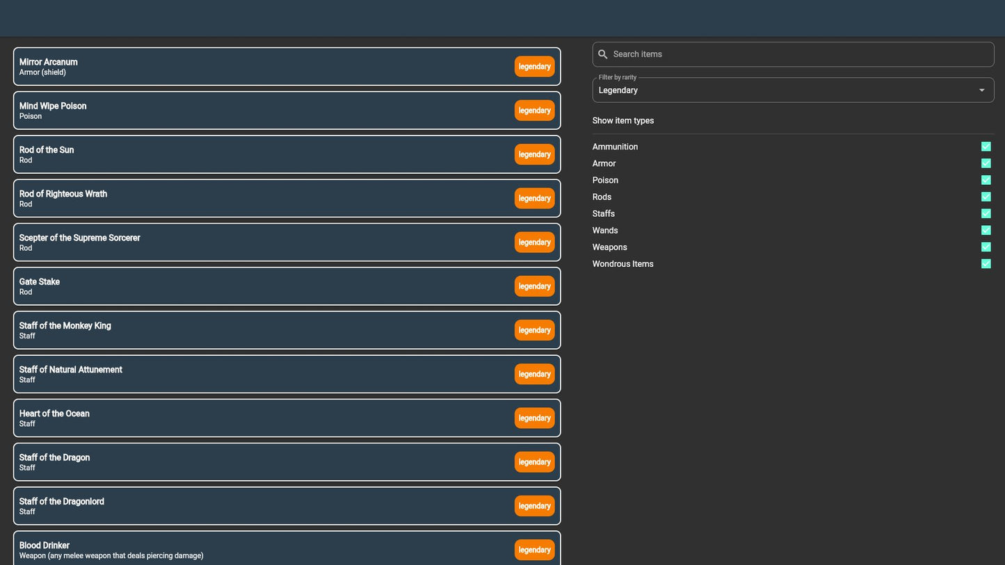 Magic Item Compendium Oracle RPG Module (5E)