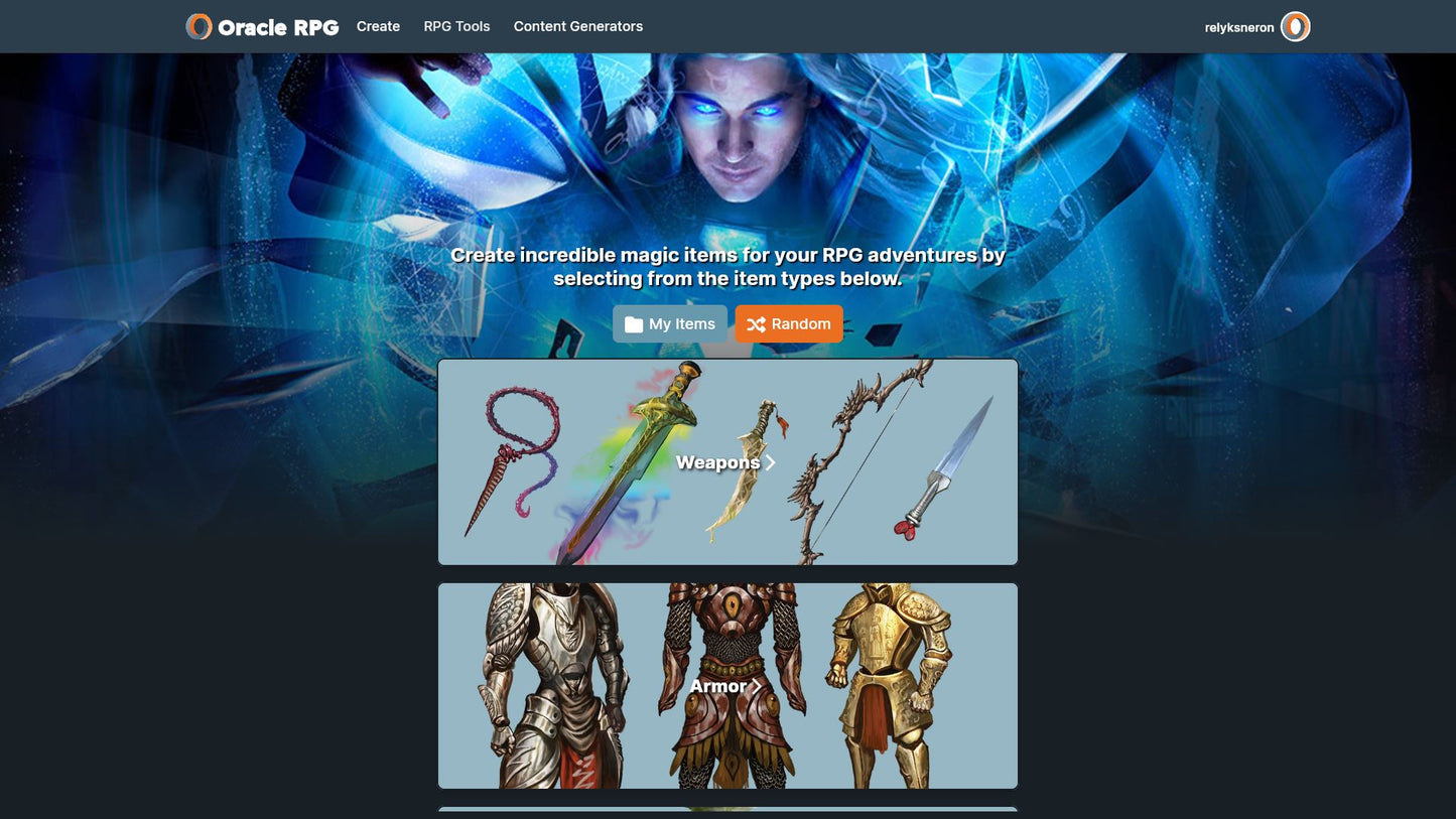 Magic Item Generator Oracle RPG Module