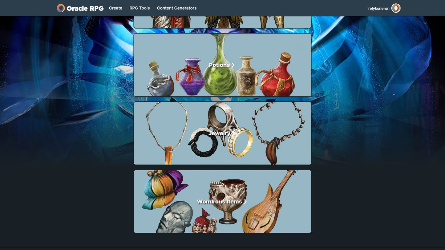 Magic Item Generator Oracle RPG Module