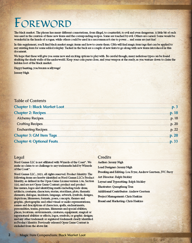 Magic Item Compendium Black Market Loot Preview (5E)