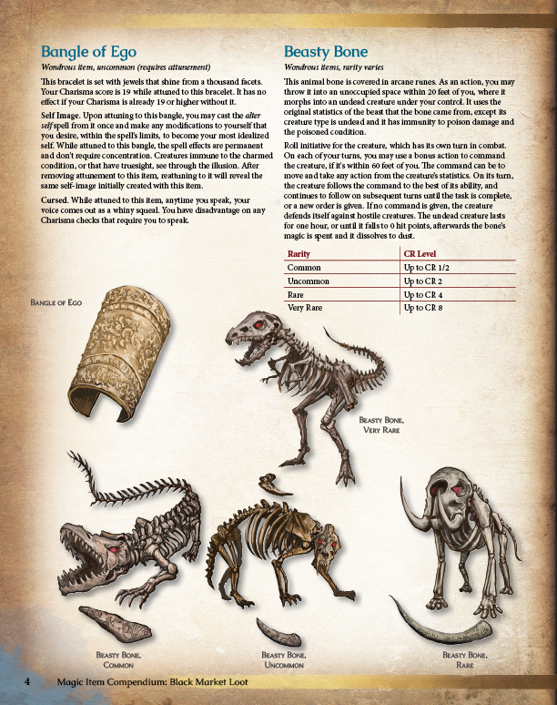 Magic Item Compendium Black Market Loot Preview (5E)