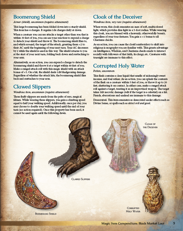 Magic Item Compendium Black Market Loot Preview (5E)
