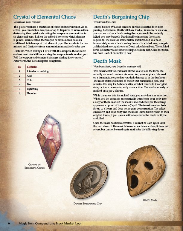 Magic Item Compendium Black Market Loot Preview (5E)