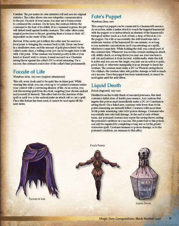 Magic Item Compendium Black Market Loot Preview (5E)