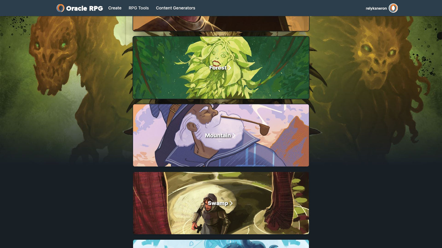 Monster Generator Oracle RPG Module