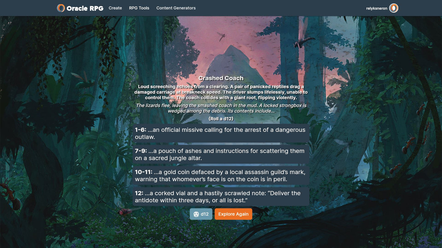 Objects of Intrigue Oracle RPG Module (5E)
