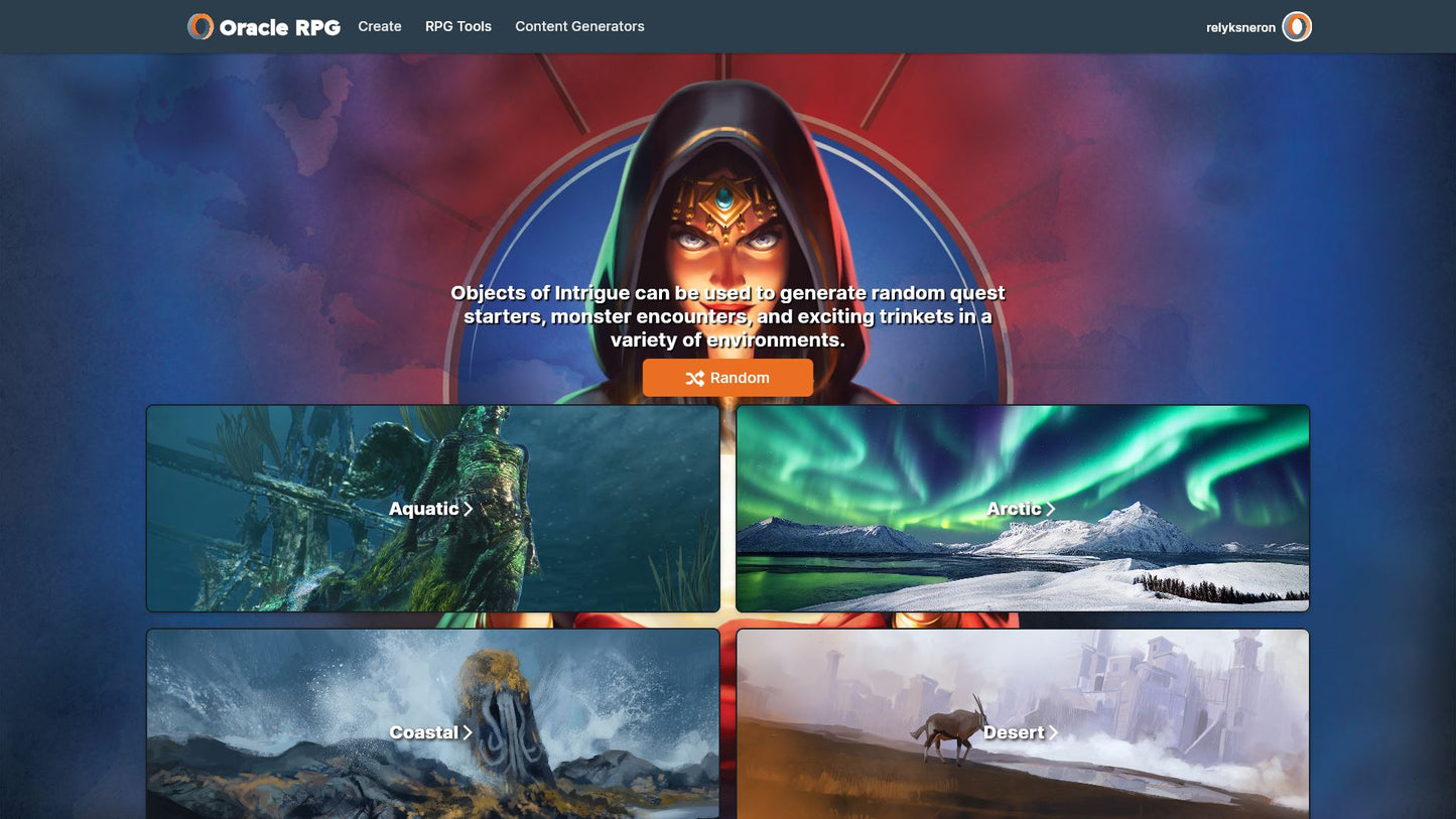 Objects of Intrigue Oracle RPG Module (5E)