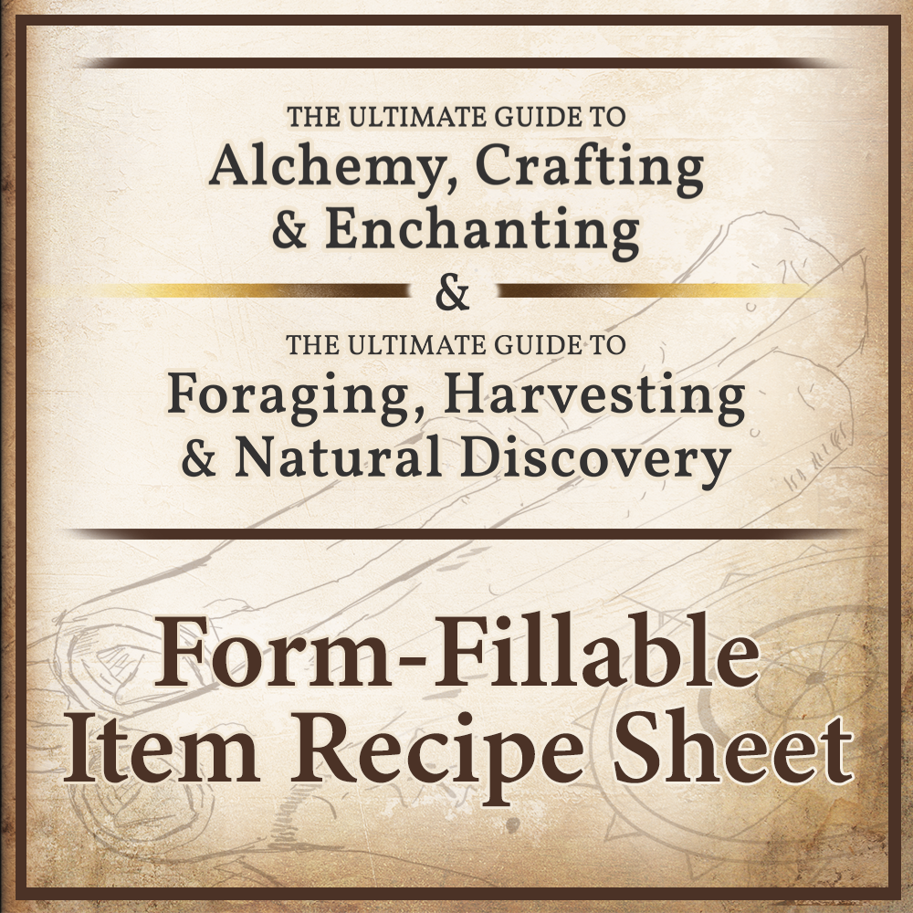 Form-Fillable Item Recipe Sheet