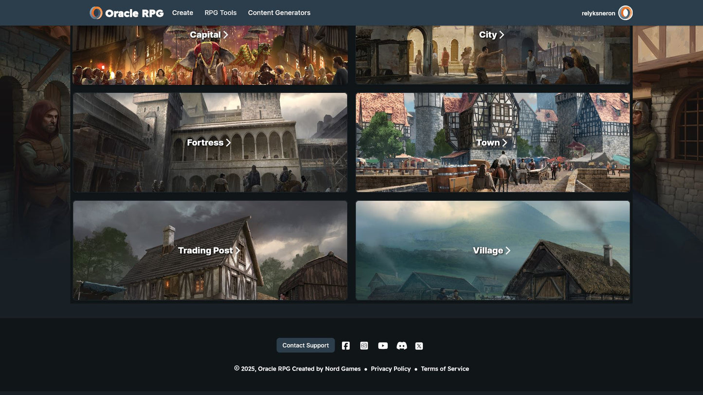 Settlement Generator Oracle RPG Module