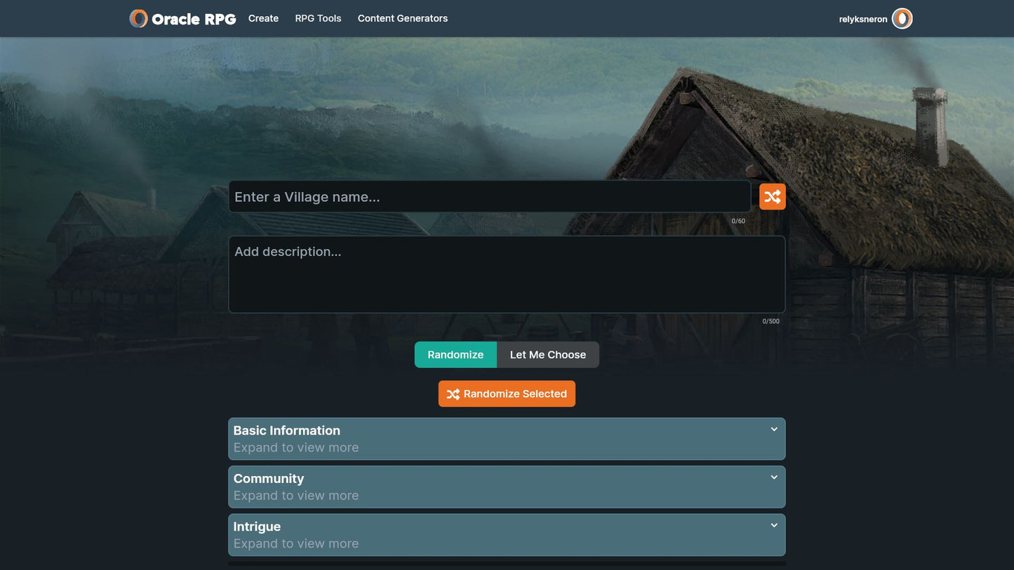 Settlement Generator Oracle RPG Module