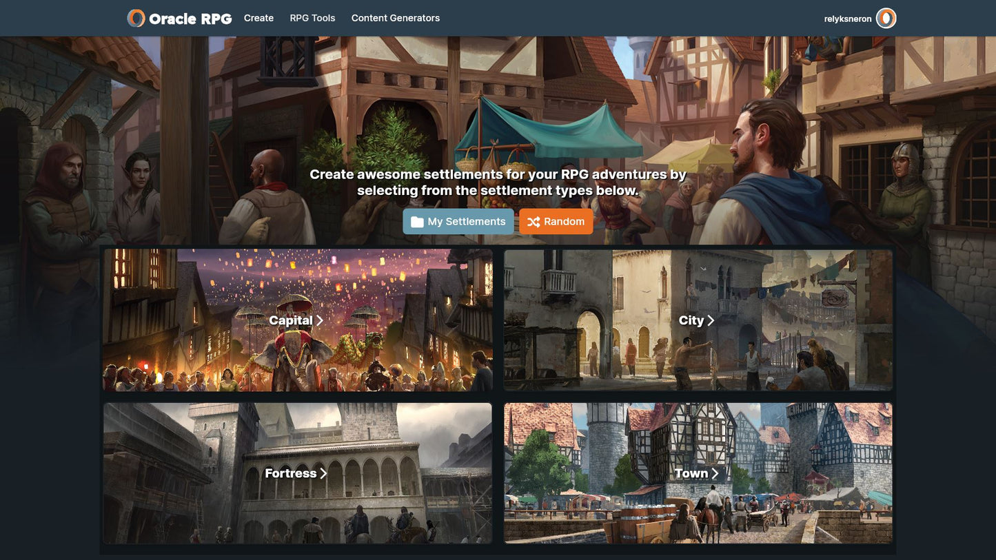 Settlement Generator Oracle RPG Module