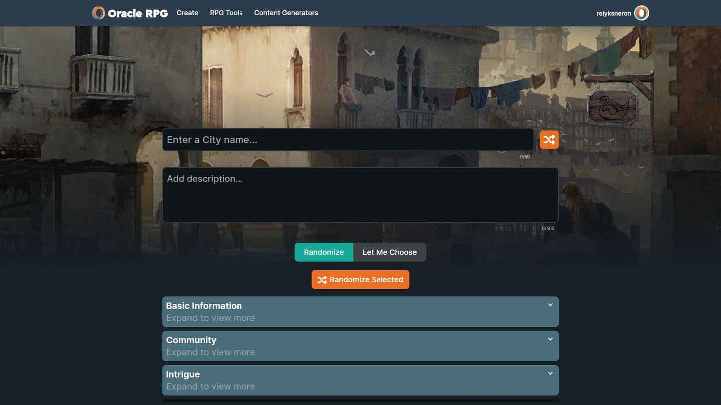 Settlement Generator Oracle RPG Module