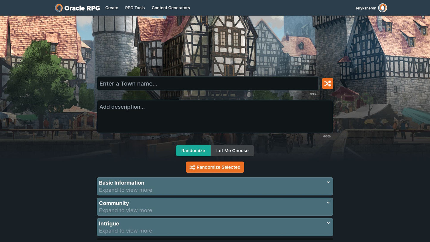 Settlement Generator Oracle RPG Module