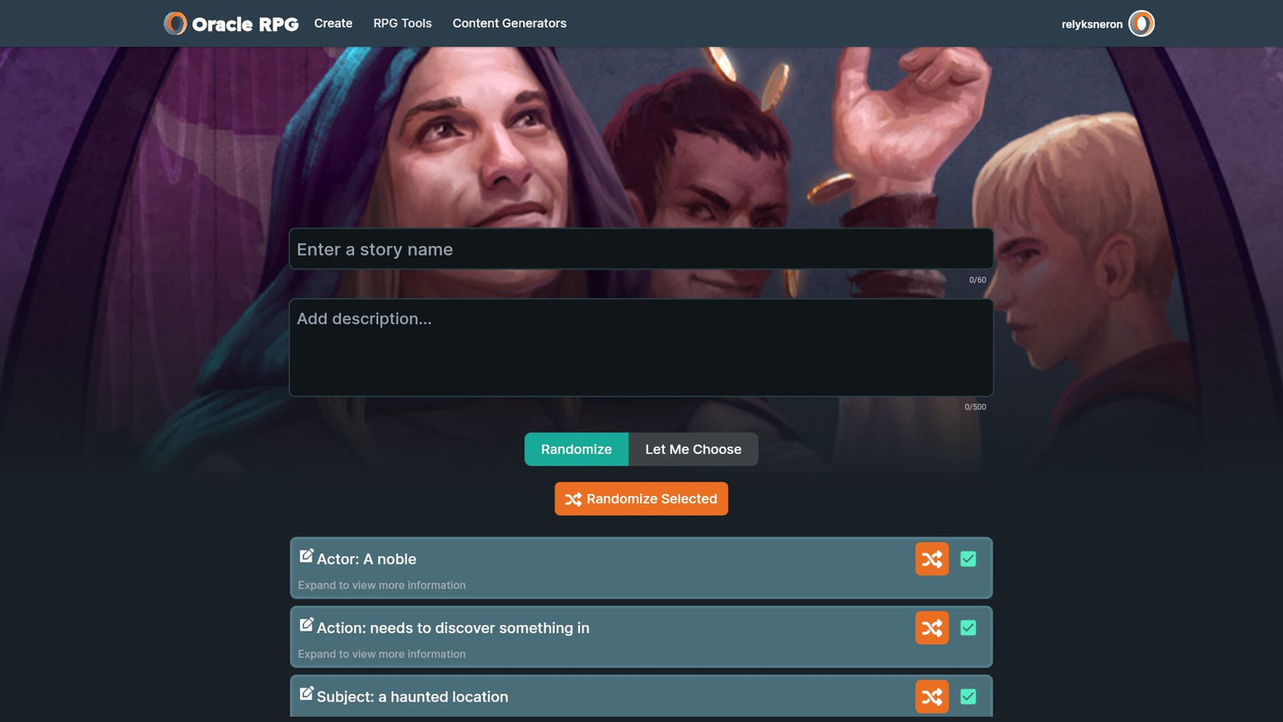 Story Generator Oracle RPG Module