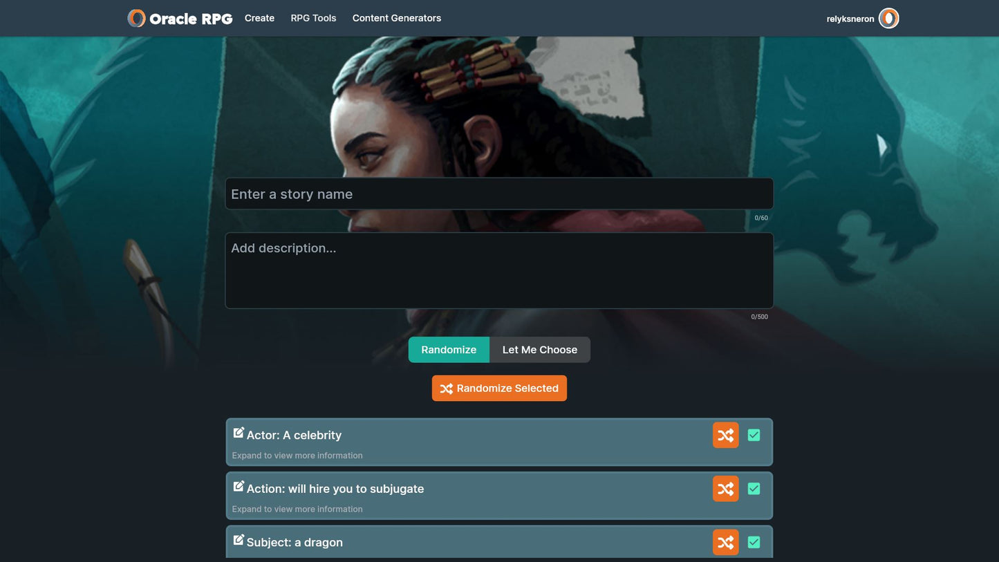 Story Generator Oracle RPG Module