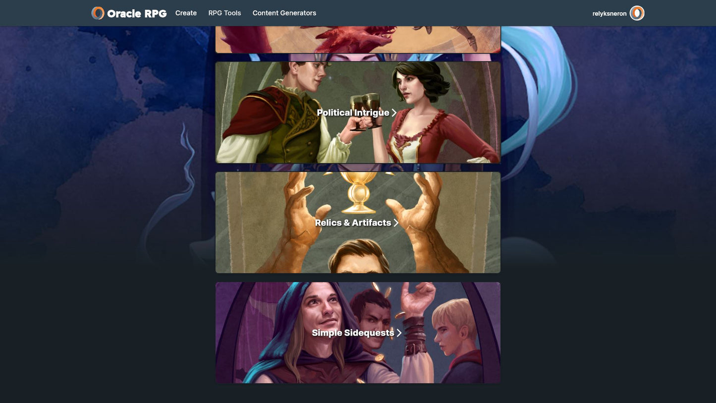 Story Generator Oracle RPG Module