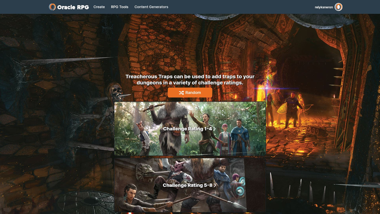 Treacherous Traps Oracle RPG Module (5E)