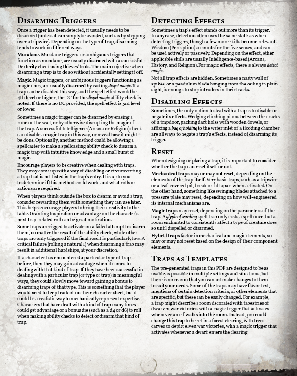 Treacherous Traps Box Set Preview (5E)