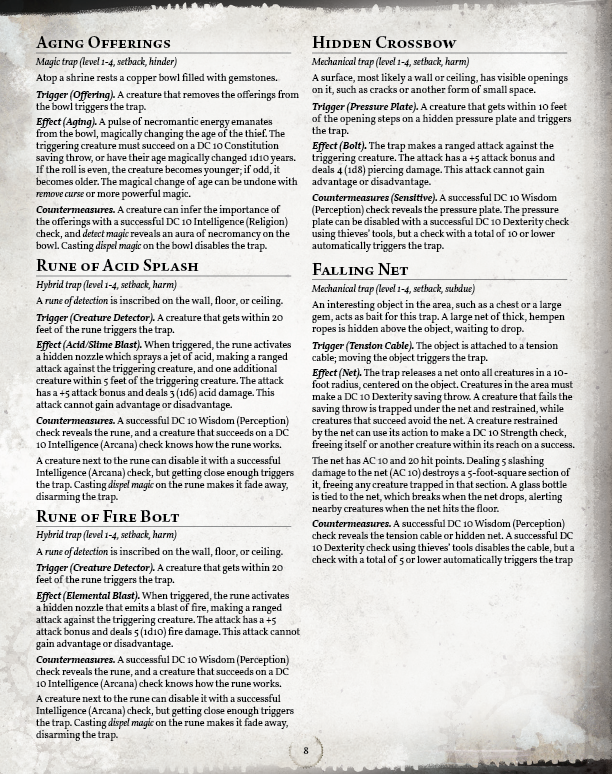 Treacherous Traps Box Set Preview (5E)