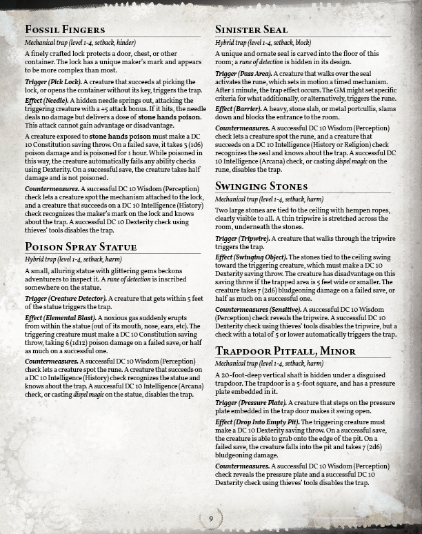 Treacherous Traps Box Set Preview (5E)