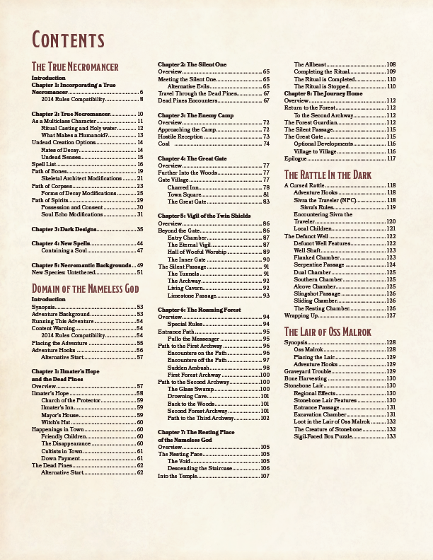 Unnatural Horrors Preview (5E)