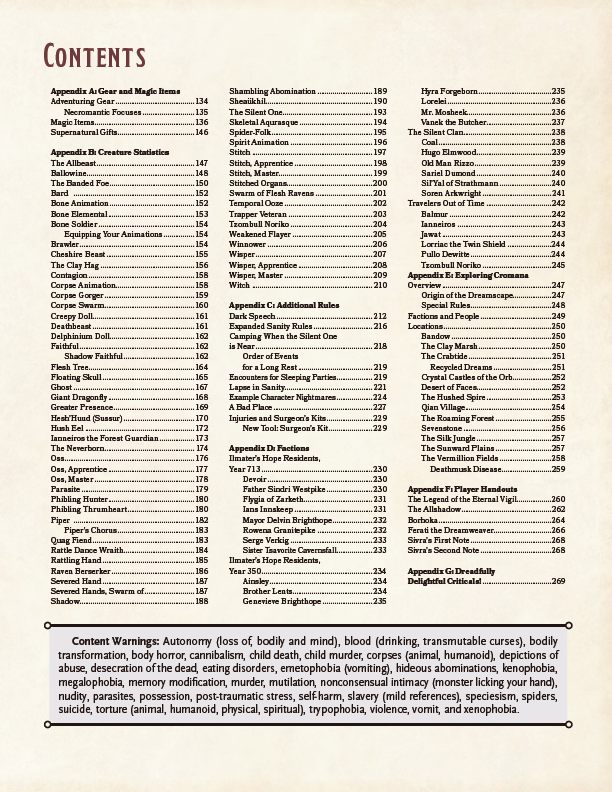 Unnatural Horrors Preview (5E)