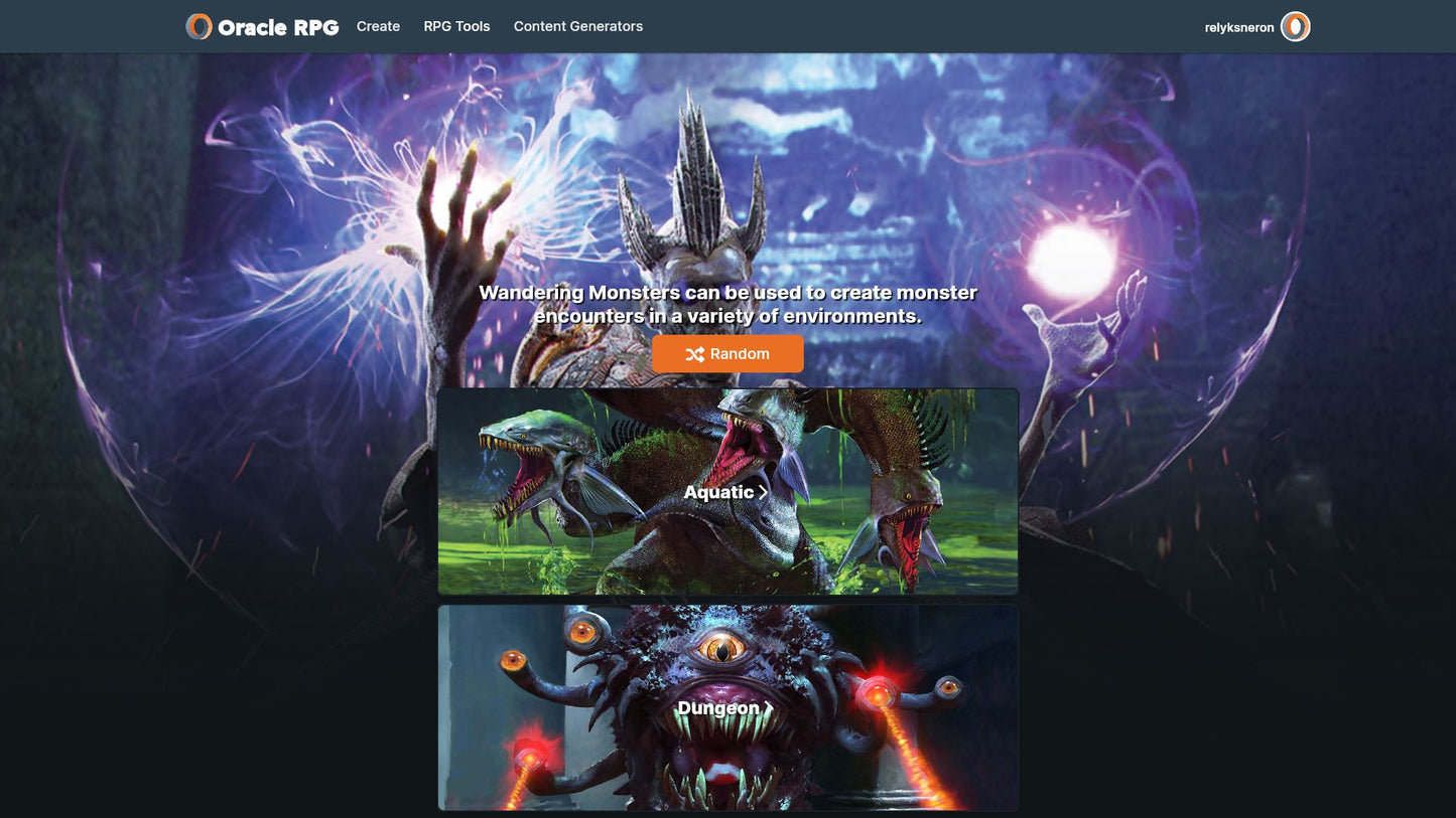 Wandering Monsters Oracle RPG Module (5E)