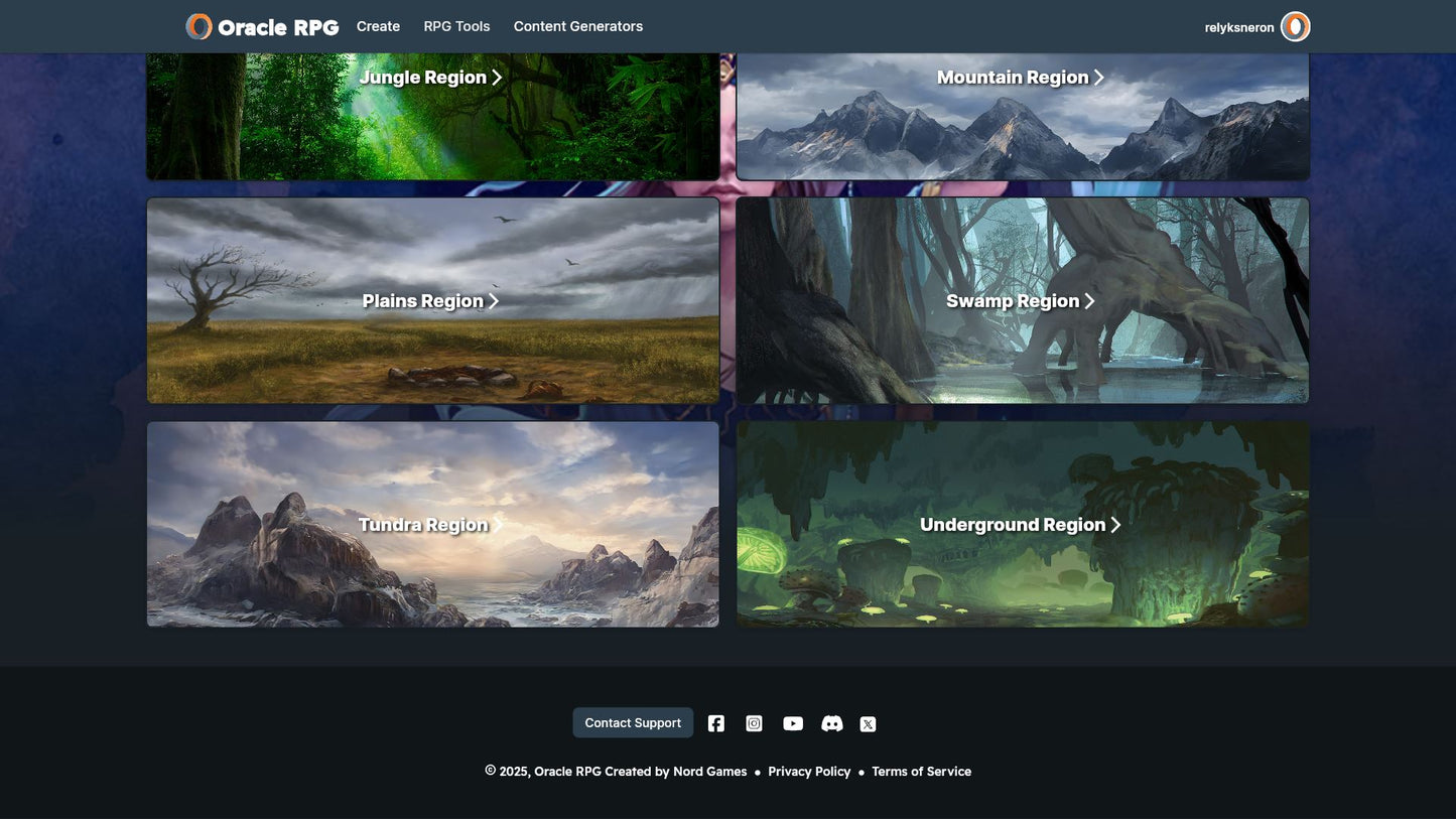 World Generator Oracle RPG Module